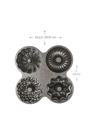 Emsan Griss One&Four Gri Kek Kalıbı