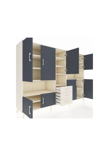 Hyperion Dolap 13 Raflı 3 Çekmeceli 9 Kapaklı 220x44x163 Aytaşı-a Aytaşı-antrasit/aytaşı