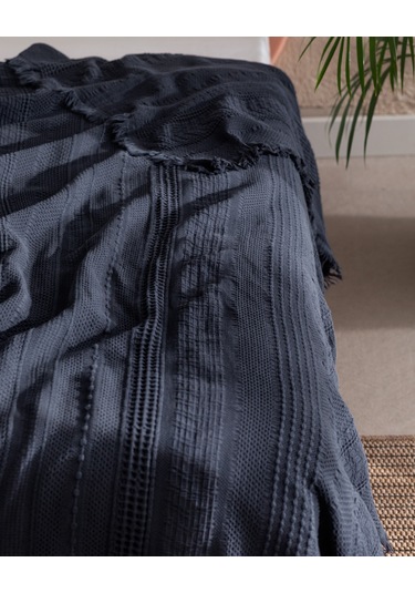 Madame Coco Lucille Çift Kişilik Yatak Örtüsü Lacivert