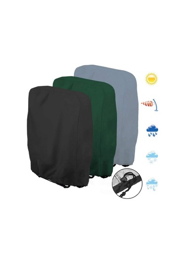 Suofeng Açık Hava Güneş Katlanır Sandalye Toz Örtüsü Çim Teras Mobilya Örtüsü 210 Oxford Kumaş Siyah