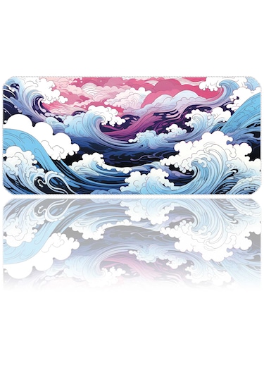 İlyuka Mousepad 90x40cm Büyük Boy Xxl Mp459040 Japanese Waves