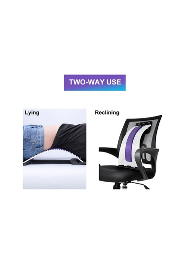 Padalink Bel Ağrısı İçin Akupunktur Masajlı Lumbar Stretcher - 3 Seviyeli Ayarlanabilir Esneme Desteği Siyah - Mavi