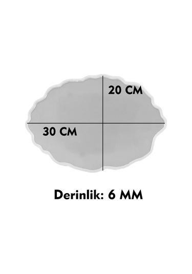 Epoksi Silikon Kalıp Söz Ve Nişan Tepsi Kalıbı Oval Düzensiz Dalgalı Tepsi Seti 2 Li