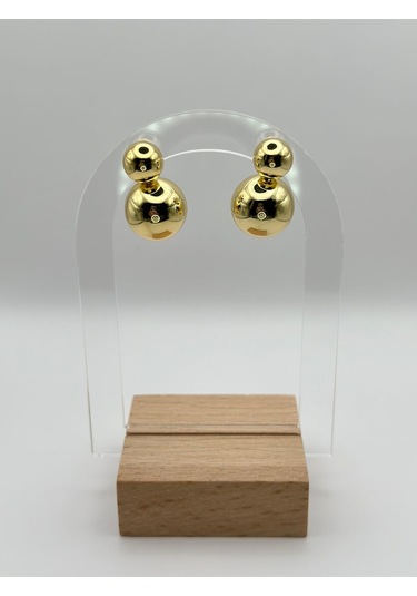 Arnes Jewelry Çelik İkili Top Küpe Ar339nes Gold