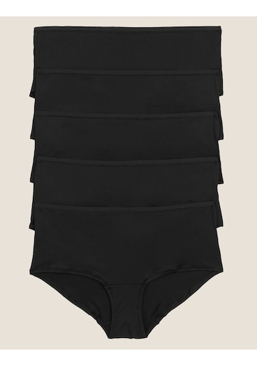 Marks & Spencer 5'li Dikişsiz Short Külot Seti Siyah