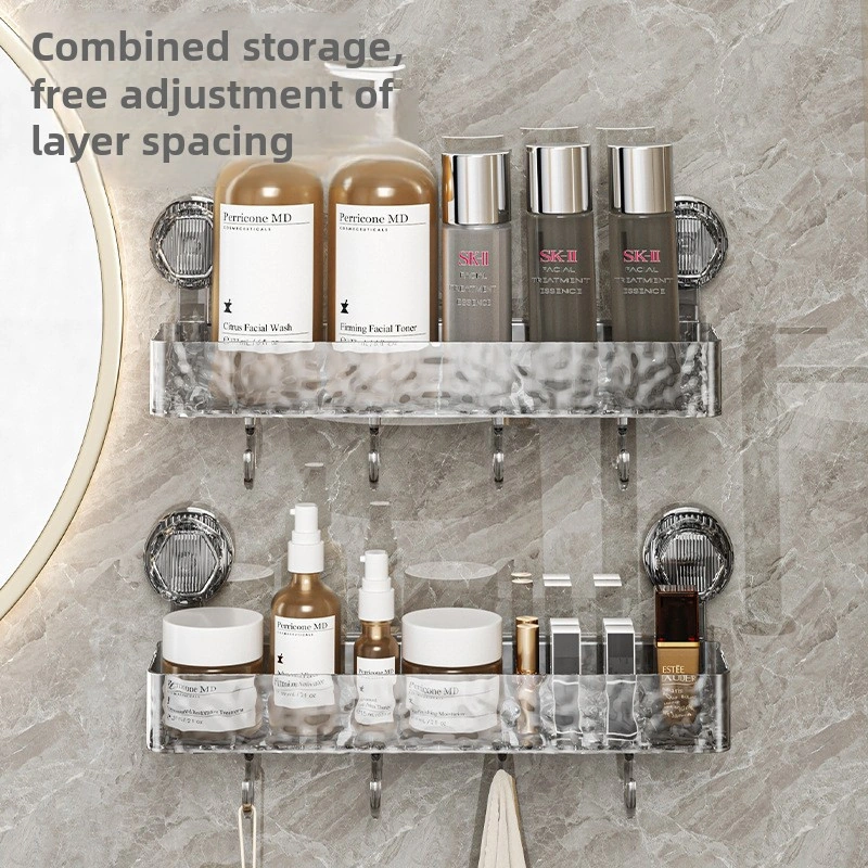 Monyee Banyo Dalgalı Desenli Sürekli Tutucu Rafları - Delik Olmadan Duvar Montajlı, Kolay Kurulum, Geniş Depolama Kapasitesi Şeffaf Diğer