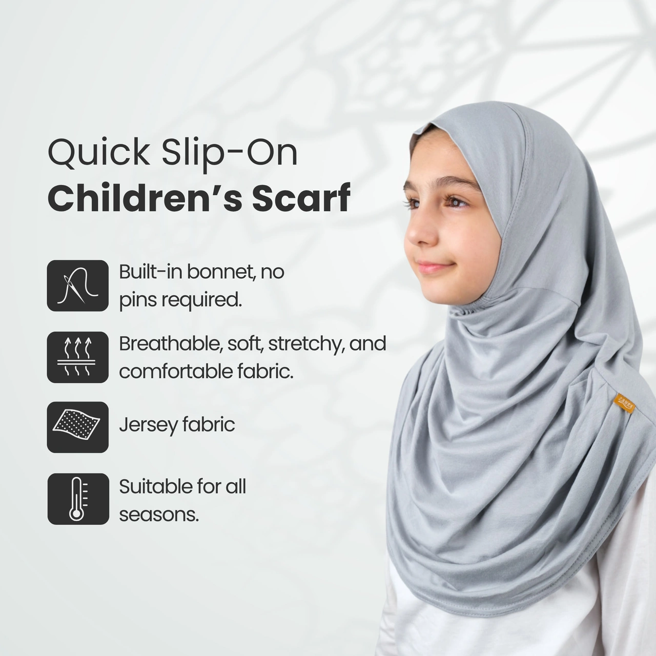 Pratik Hazır Geçmeli Çocuk Şal Gri Gri