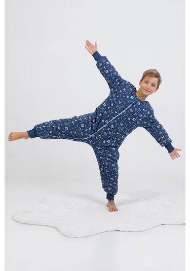 Erkek Çocuk Uyku Tulumu Kalın Elyaf Dolgulu Premium Kalite 2.5 Tog Koyu Lacivert