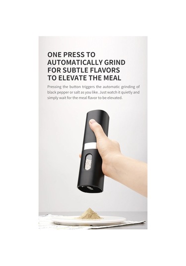 Jialan Şarj Edilebilir Tabanlı Tuz Ve Karabiber Değirmeni Seti Siyah