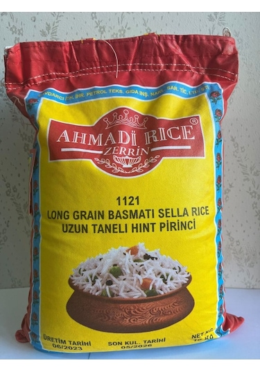 Ahmadi Zerrin Rice 1121 Uzun İri Taneli Basmati Hint Sella Pirinci 10 KG