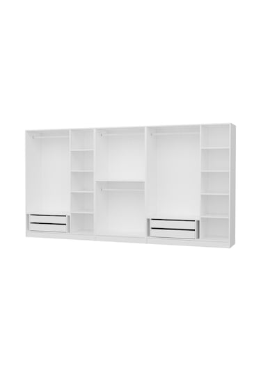 Kale 8 Kapak 4 Çekmece Zincir Dolap - Beyaz 190cm