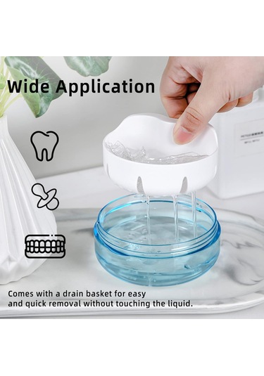 Hangfox Seyahat İçin Damlacık Önleyici Protez Kutu Seti - Temiz Ve Korumalı Saklama Kutusu, Taşınabilir Bakım Kabı