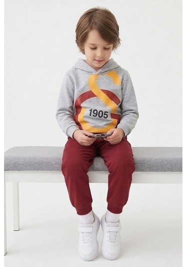 Galatasaray Lisanslı Büyük Logo Gri Çocuk Sweat