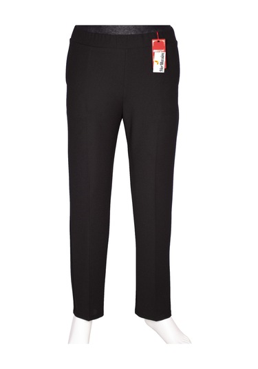 Hesna Kadın Aslı Yan Cepli Scuba Astarsız Siyah Pantolon Siyah