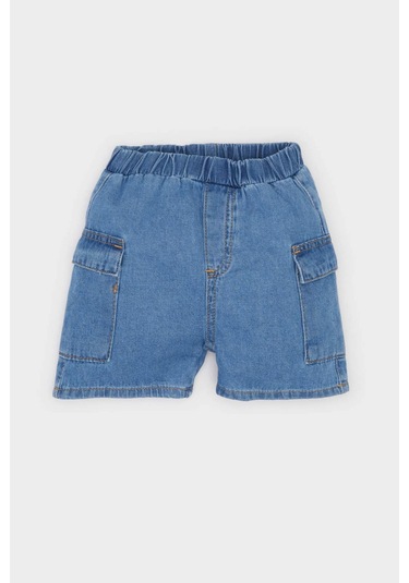 Defacto Beli Lastikli Cepli Jean Şort Erkek Bebek B6750A524SM Mavi Defacto Beli Lastikli Cepli Jean Şort Erkek Bebek B6750A524SM Mavi