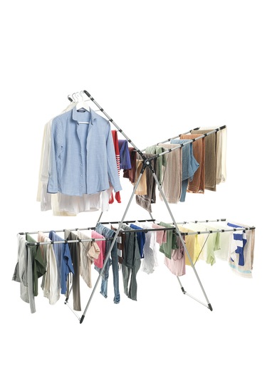 Flexdry 2 Katlı 25 Metre Asma Boylu, Uzun Ömürlü, Rahat Kullanımlı Çamaşır Kurutmalık Gri - Siyah