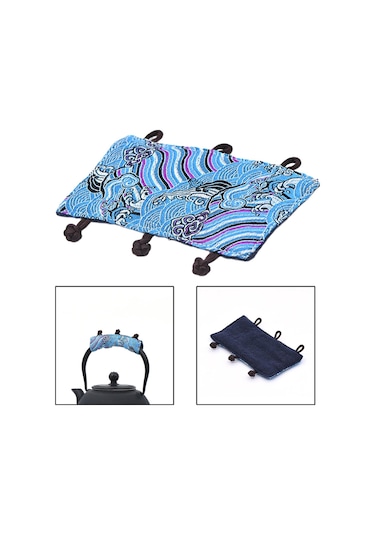 Homyl Çaydanlık Kolu Mat Kumaş Eldiven Kamp Seyahat Için Mavi Mavi Diğer