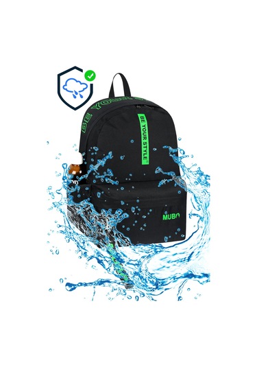 Geniş Hacimli Günlük Ve Okul Kullanımına Uygun Unisex Siyah Yeşil Sırt Çantası Pwcnt005 Siyah Yeşil
