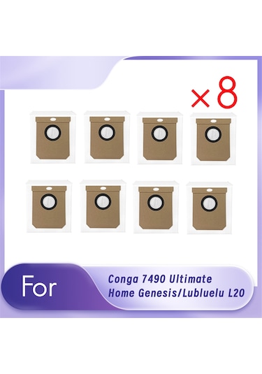 Snoweagle Conga 7490 Ultimate Ev Süpürgesi Aksesuarları İçin 8 Adet Toz Torbası