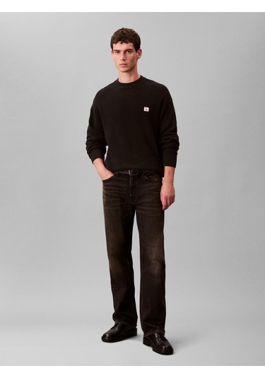 Calvin Klein Ls Ez Cotton Waffle Crwnk Swtr 9-12619 Siyah