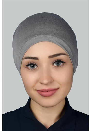 Altobeh Hazır Pratik Geçmeli Lastikli Tesettür Bone - Gri