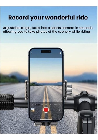 Ebitda Bisiklet Motosiklet Şok Emici Cep Telefonu Tutucu Yerçekimi Montajı Mavi 14-45mm Gidon Uyumlu Hızlı Montaj Mavi Mavi