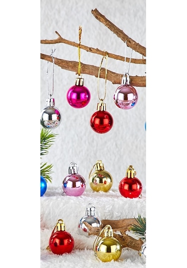 Waldern Yılbaşı Çam Ağacı 12li Karışık 3cm Cici Top