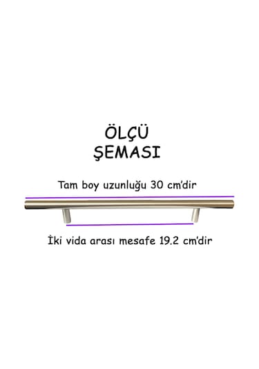 Boy Kulp İnox 192 Mm Kulp Mobilya Mutfak Dolabı Çekmece Dolap Kapak Kulpu Kulbu Metal Kulpları Bej