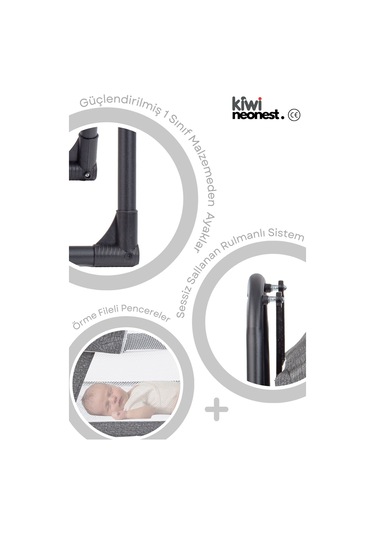 Kiwi Neonest Anne Yanı Cibinlikli Ve Tenteli, Sallanır. Keten , Portatif Sepet Beşik Siyah Kiwi Neonest Anne Yanı Cibinlikli Ve Tenteli, Sallanır. Keten , Portatif Sepet Beşik Siyah