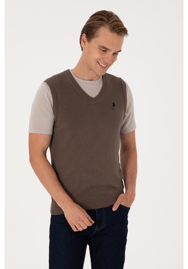 U.s. Polo Assn. Erkek Vizon Süveter 50316843-vr052 Vizon