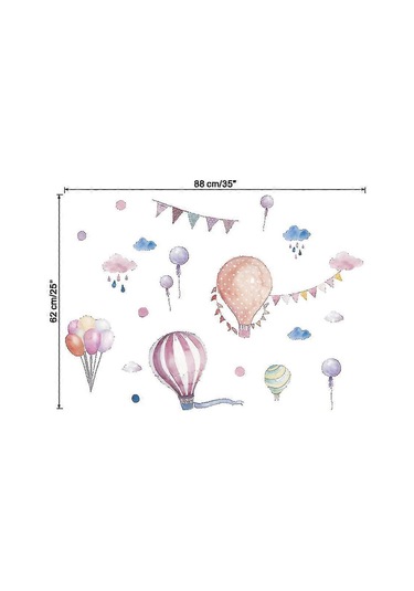 Sıcak Balonlar Duvar Çıkartması Zy890 Diğer