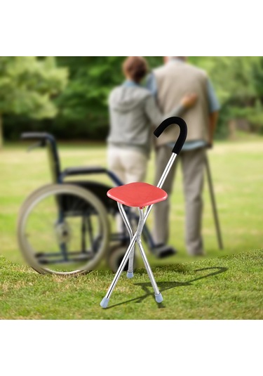 Suntek Katlanır Baston Koltuk Kolu Kırmızı