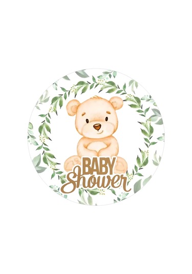 Yenilebilir Yuvarlak Pasta Resim Baskısı 20 Cm Şekerli Kağıt Baby Shower Temalı 57