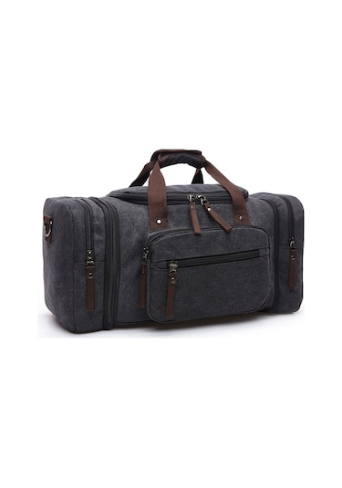 Carrier- Geniş Kanvas Seyahat Çantası - Siyah - 53-58 Cm