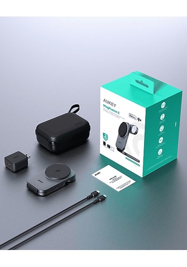 Aukey LC-MC312-GY Magfusion Z Qi2 15 W Katlanabilir 3'ü 1 Arada Mıknatıslı Kablosuz Şarj Cihazı