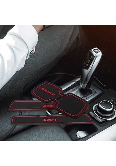 Ulzyvf Yuvası Siyah Paspasları Oluk Minderi Lateks Kırmızı Kauçuk Kapısı İç Bardak Araba - Br Kırmızı - Siyah