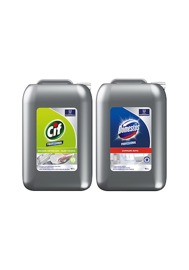 Domestos Professional Çamaşır Suyu 10 L + Cif Professional Bulaşı Diğer