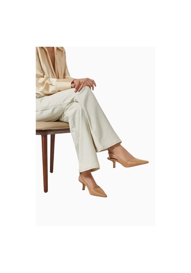 Sam Edelman Bianka 60 Bej Raffia Kadın Alçak Topuklu Slingback Pump
