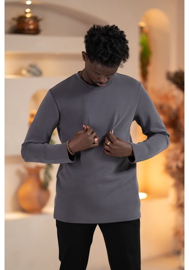 Paul Martin Modal Esnek Kumaş Regular Fit Mevsimlik Sweatshirt Antrasit