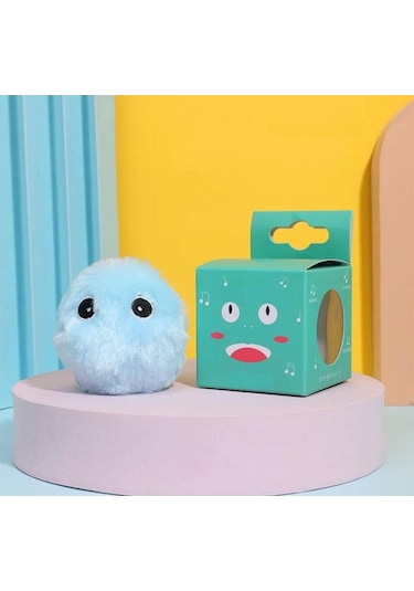 Sensörlü Peluş Kedi Oyuncağı 3 Farkı Ses Çıkaran Dokunmaya Duyarlı Eğlenceli Kedi Oyun Topu Mavi