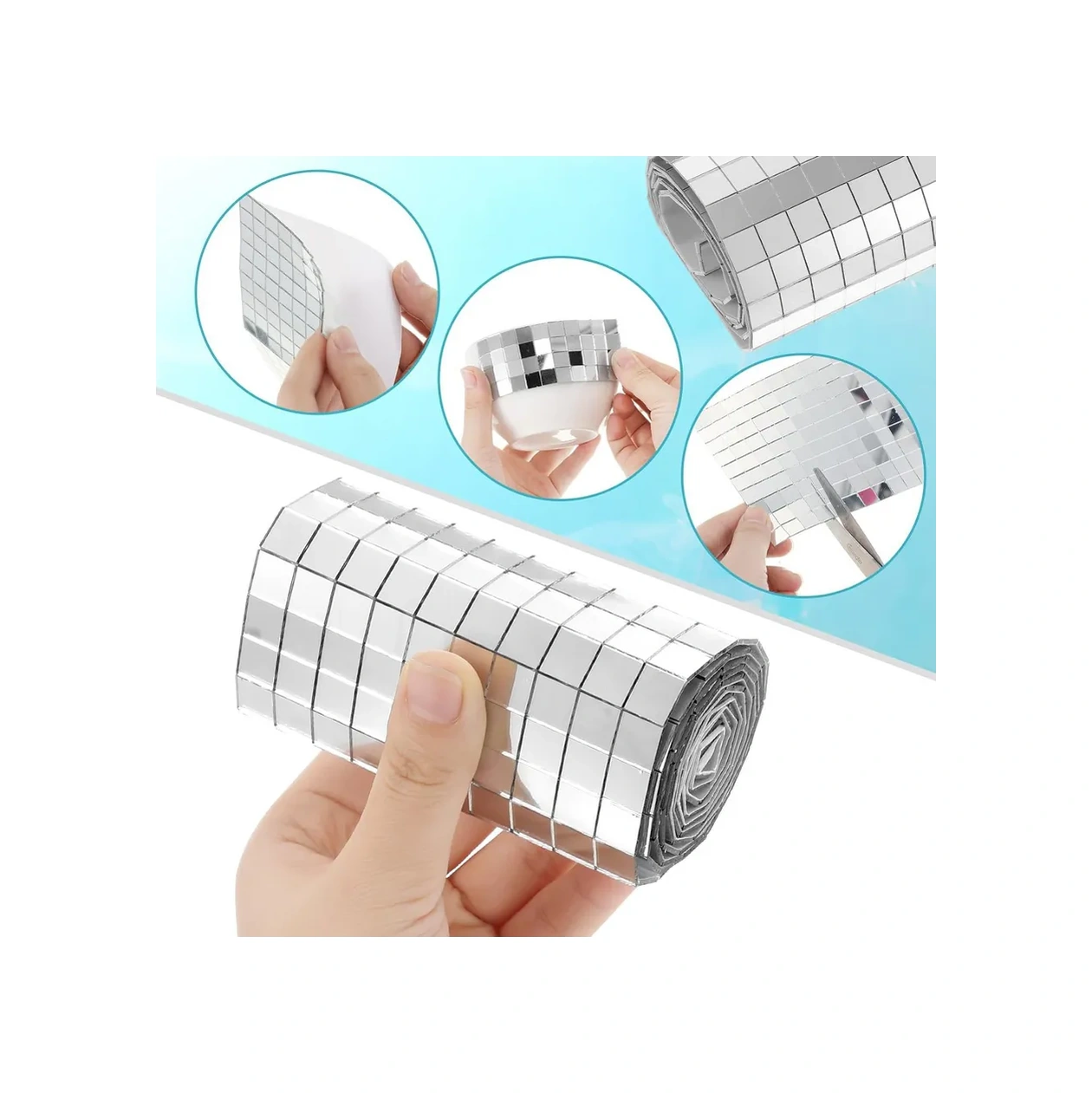 Conflate Gümüş Aynalı Mozaik Çıkartma 7 Parça 303819456 Gri