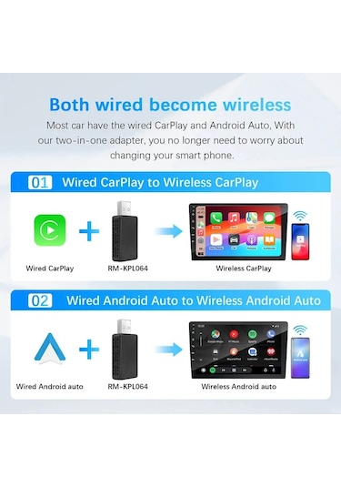 Araç Içi App Android Cihazlar Için 2in1 Usb Mini Carplay Adaptörü