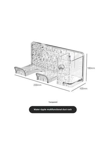 Fosenze Banyo Duş Makinesi Tutucu, Plastik Duvarlı Depolama Rak, Delme Yok, Çok Fonksiyonlu Saç Kurutucu Stant Şeffaf Gümüş Diğer