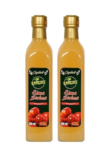 Elma Sirkesi 2x500 Ml - %100 Katkısız Doğal Geleneksel Ev Yapımı