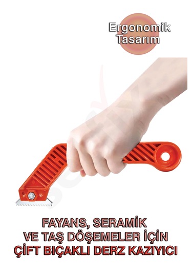 Metfix Derz Kazıyıcı, Çift Bıçaklı Turuncu