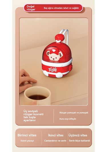 Aurora Hafif Usb Şarj Karikatür Asıl İboyun El Yapraksız Fan Küçük 1