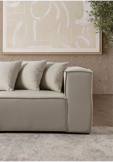 Mira Relax 4 Modül Köşe Koltuk Krem Antrasit