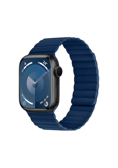 Watch 42mm Kordon Raptic Magnetik Tak Çıkar Silikon Strap Kayış Lacivert