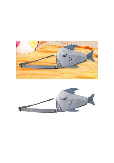 Suntek Yaz Çocukları Mesh Plaj Kabuk Torbası 25x18x15cm Çok Gri