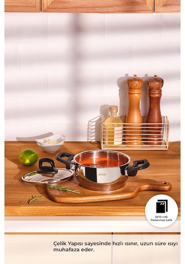 Emsan Aren 8 Parça Çelik Tencere Seti